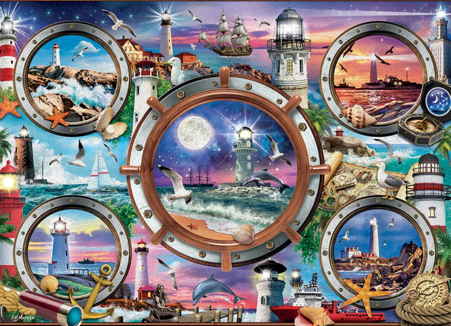 Cobble Hill Lighthouses | 1000 Piece- 1000 Piece | Waterscape