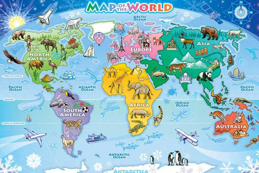 Cobble Hill Map of the World (Floor 48pc)- Floor Puzzles