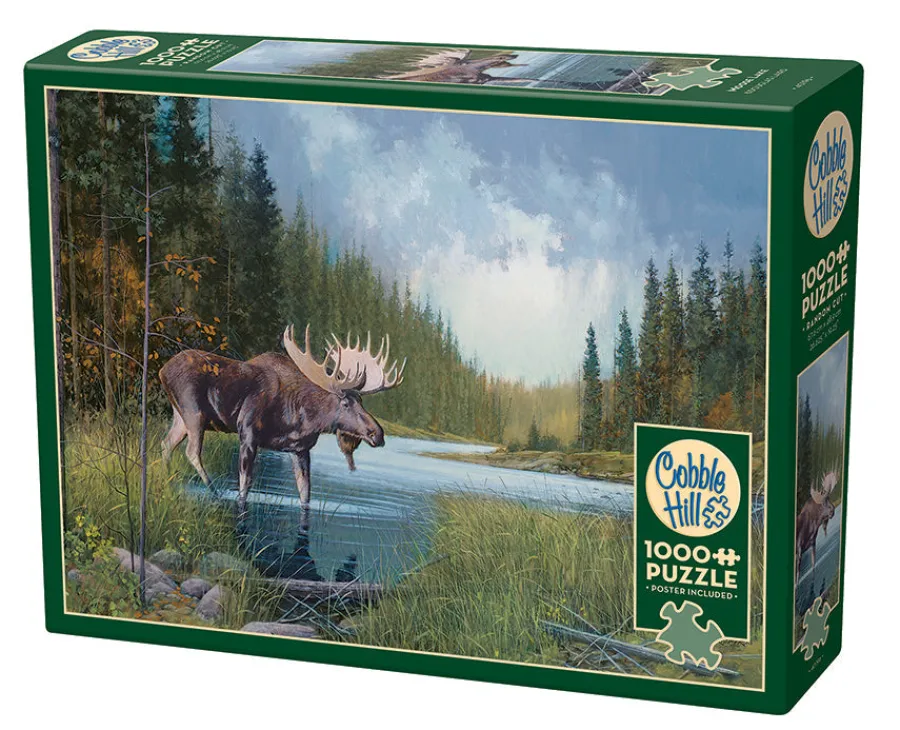 Cobble Hill Moose Lake | 1000 Piece- 1000 Piece | Mountainscape