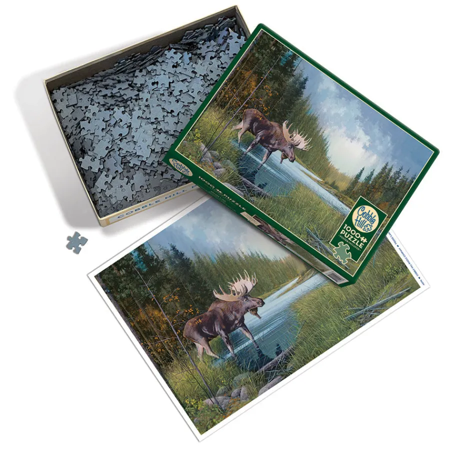 Cobble Hill Moose Lake | 1000 Piece- 1000 Piece | Mountainscape
