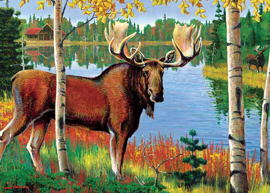 Cobble Hill Moose (tray) | 35 Piece Tray- Tray Puzzles | Mountainscape