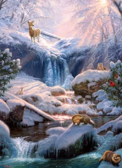 Cobble Hill Mystic Falls in Winter | 1000 Piece- 1000 Piece | Mountainscape