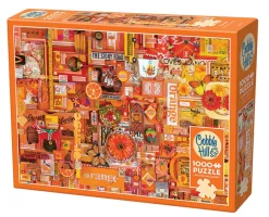 Cobble Hill Orange | 1000 Piece- 1000 Piece | Collage - Busy