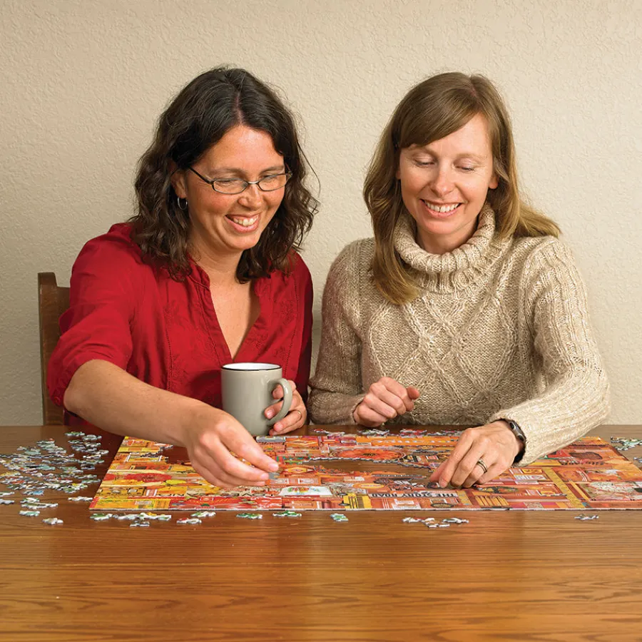Cobble Hill Orange | 1000 Piece- 1000 Piece | Collage - Busy