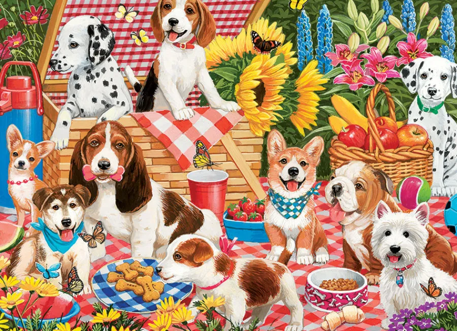 Cobble Hill Picnic Party | 350 Piece- Family Pieces 350 | Flowers / Gardens