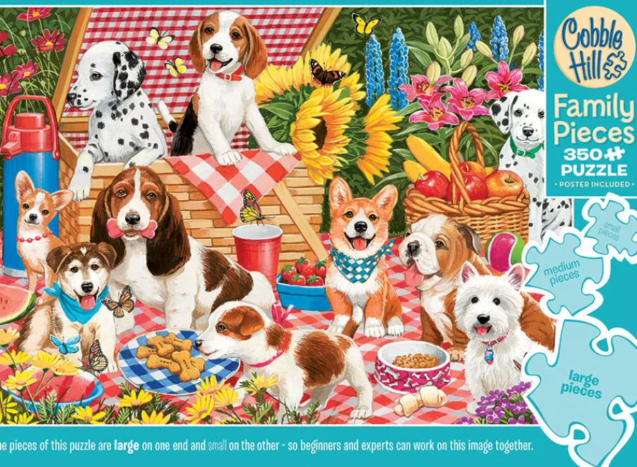 Cobble Hill Picnic Party | 350 Piece- Family Pieces 350 | Flowers / Gardens