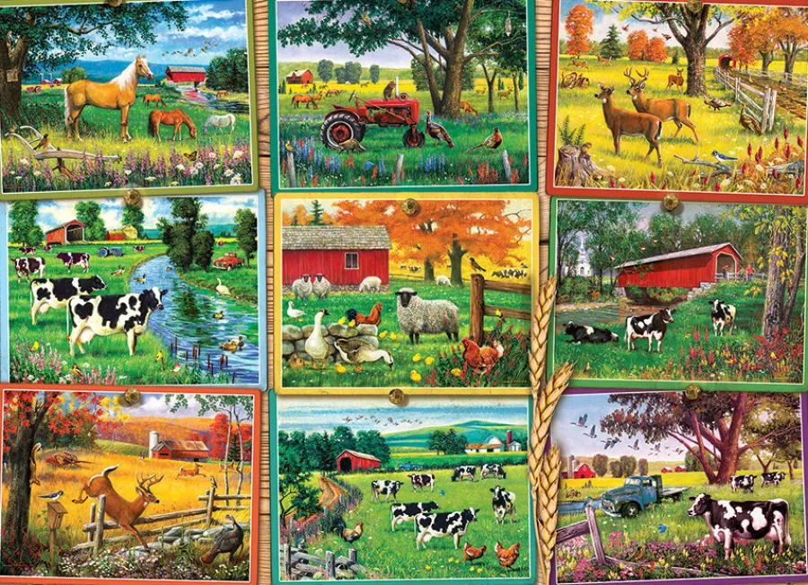 Cobble Hill Postcards from the Farm | 1000 Piece- 1000 Piece | Countryscape