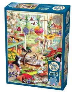 Cobble Hill Potting Shed Cats | 500 Piece- 500 Piece | Cats