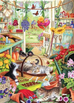 Cobble Hill Potting Shed Cats | 500 Piece- 500 Piece | Cats