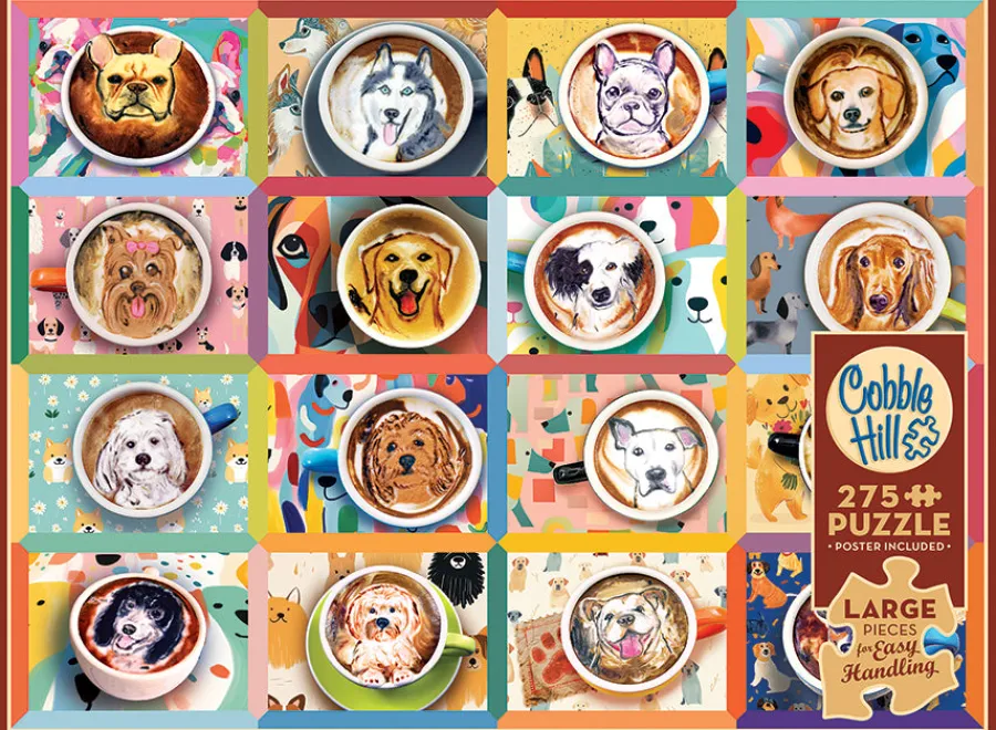 Cobble Hill Puppy Lattes | Easy Handling 275 Piece- Easy Handling 275 | Dogs