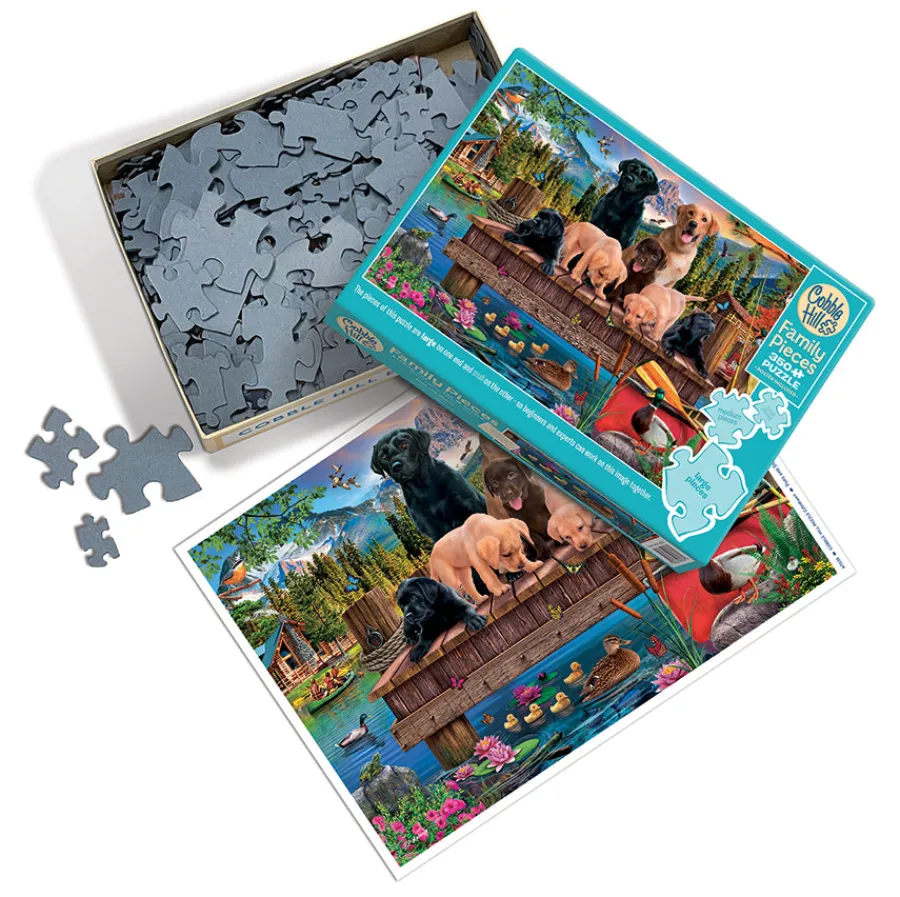 Cobble Hill Pups and Ducks (Family) | Family Pieces 350- Family Pieces 350 | Mountainscape