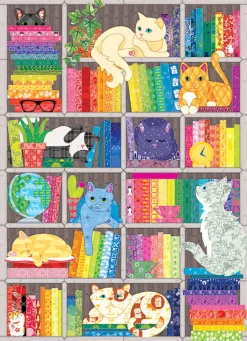 Cobble Hill Rainbow Cat Quilt | 1000 Piece- 1000 Piece | Cats