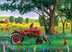 Cobble Hill Red Tractor (tray) | 35 Piece Tray- Tray Puzzles