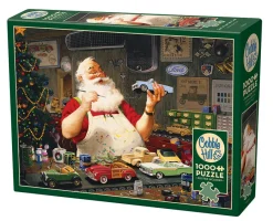Cobble Hill Santa Painting Cars | 1000 Piece- 1000 Piece | Christmas