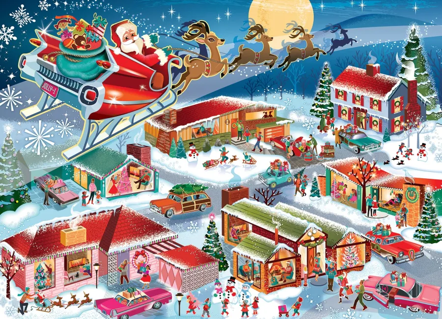 Cobble Hill Santa's Flyby (Family) | Family Pieces 350- Family Pieces 350 | Christmas