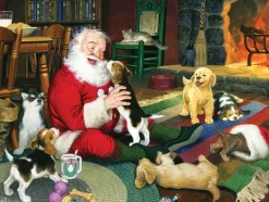 Cobble Hill Santa's Playtime | Easy Handling 275 Piece- Easy Handling 275 | Cats