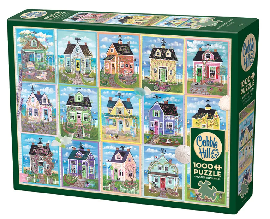 Cobble Hill Seaside Cottages | 1000 Piece- 1000 Piece | Waterscape