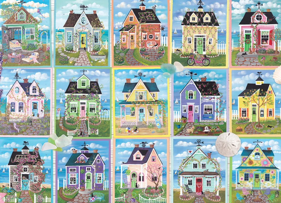 Cobble Hill Seaside Cottages | 1000 Piece- 1000 Piece | Waterscape