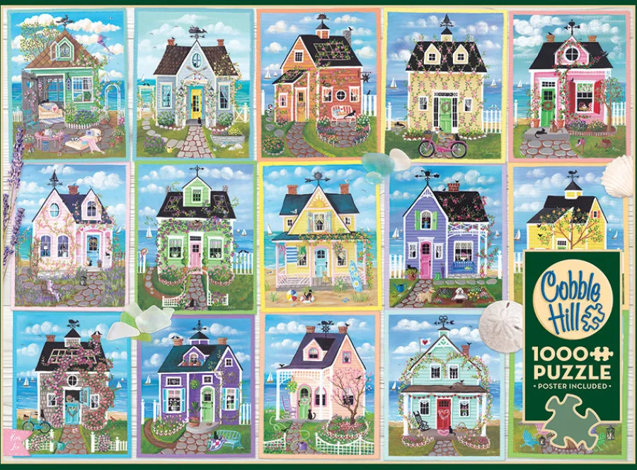 Cobble Hill Seaside Cottages | 1000 Piece- 1000 Piece | Waterscape