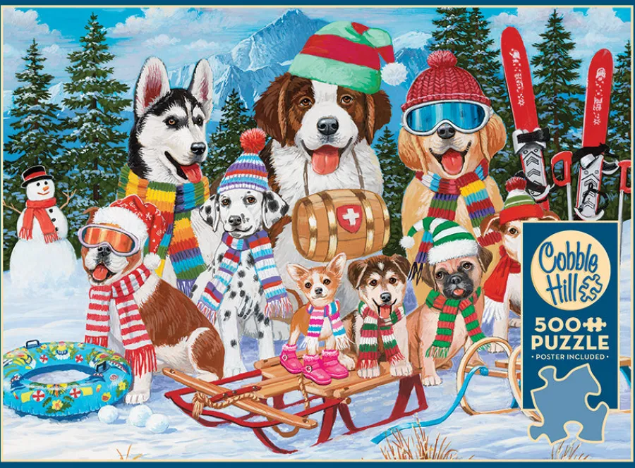Cobble Hill Snow Day! | 500 Piece- 500 Piece | Mountainscape