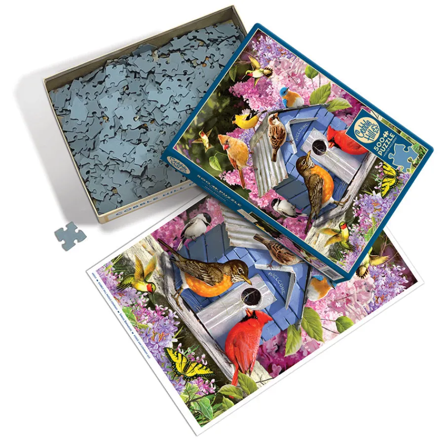 Cobble Hill Spring Birdhouse | 500 Piece- 500 Piece | Birds