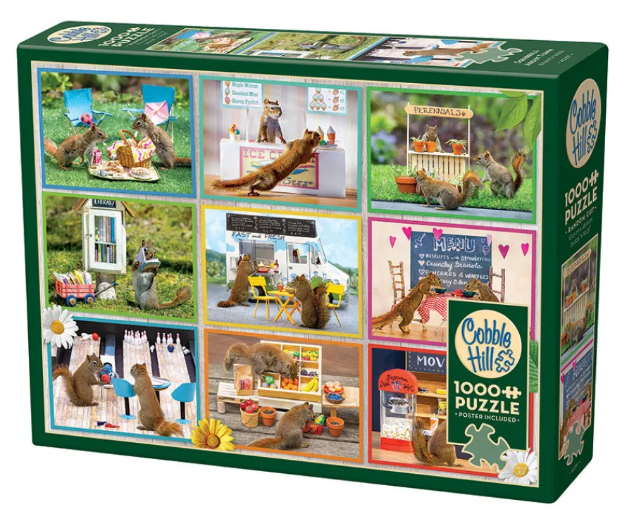 Cobble Hill Squirrels Around Town | 1000 Piece- 1000 Piece