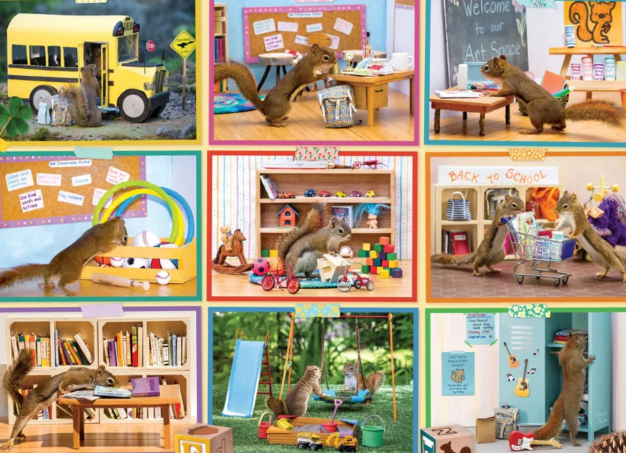 Cobble Hill Squirrels at School | 1000 Piece- 1000 Piece | Wildlife