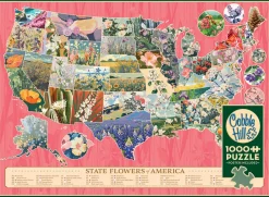 Cobble Hill State Flowers of America | 1000 Piece- 1000 Piece | Collage - Busy