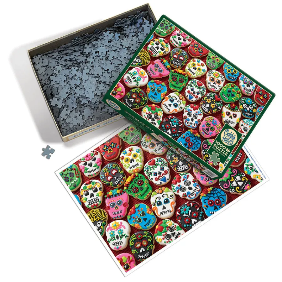 Cobble Hill Sugar Skull Cookies | 1000 Piece- 1000 Piece | Collage - Variety