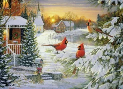 Cobble Hill Sunset Cardinals | 1000 Piece- 1000 Piece | Birds