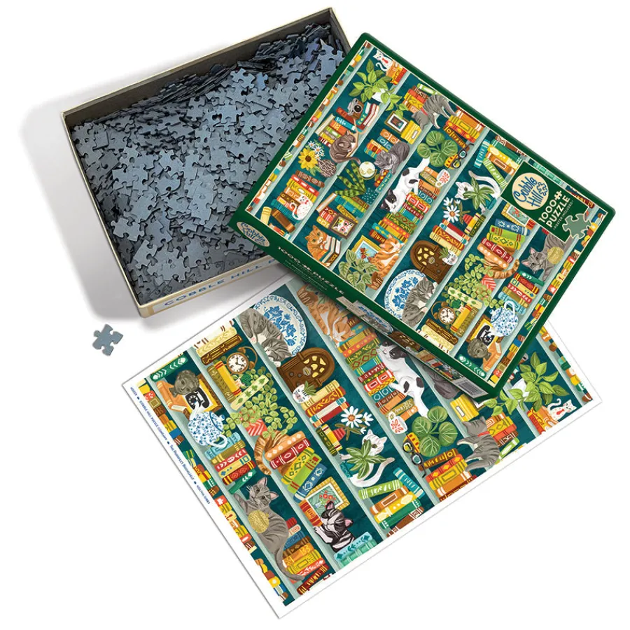Cobble Hill The Purrfect Bookshelf | 1000 Piece- 1000 Piece | Cats
