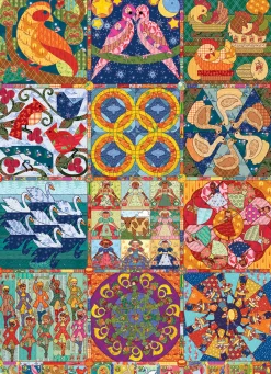 Cobble Hill Twelve Days of Christmas Quilt | 1000 Piece- 1000 Piece | Collage - Miniscene