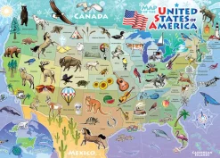 Cobble Hill USA Map (tray) | 35 Piece Tray- Tray Puzzles