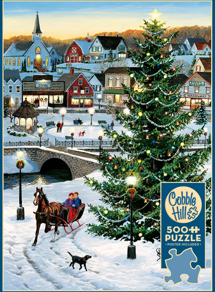 Cobble Hill Village Tree | 500 Piece- 500 Piece | Winter