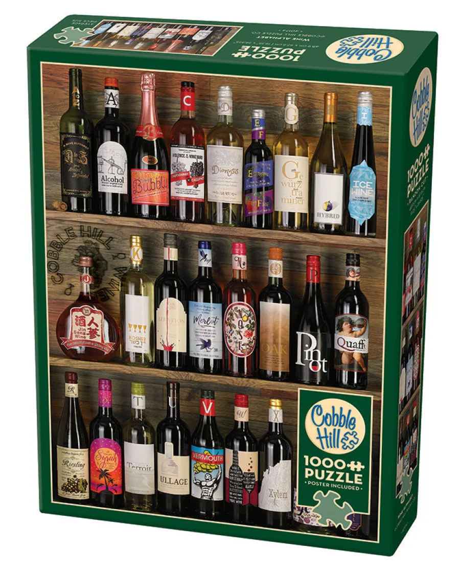 Cobble Hill Wine Alphabet | 1000 Piece- 1000 Piece | No Calories Puzzles