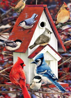 Cobble Hill Winter Birdhouse | 500 Piece- 500 Piece | Mountainscape