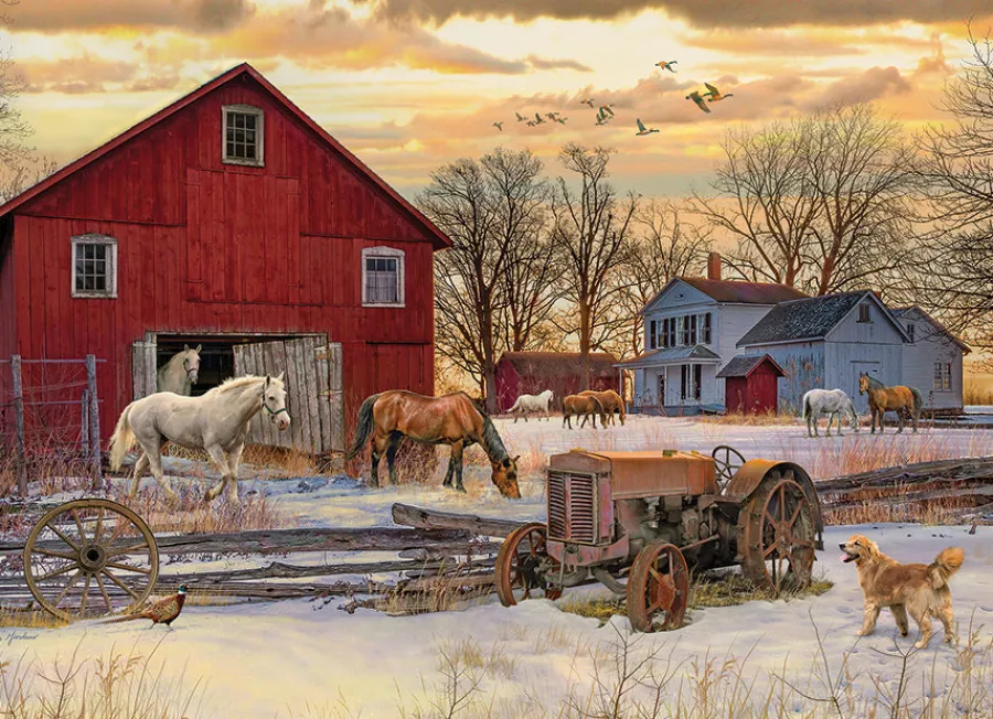 Cobble Hill Winter on the Farm | 1000 Piece- 1000 Piece | Countryscape