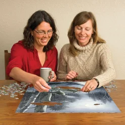 Cobble Hill Wolves by Moonlight | 1000 Piece- 1000 Piece | Mountainscape