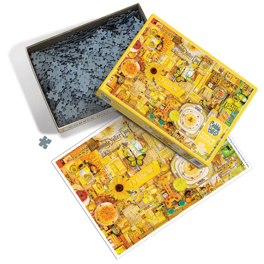 Cobble Hill Yellow | 1000 Piece- 1000 Piece | Collage - Busy