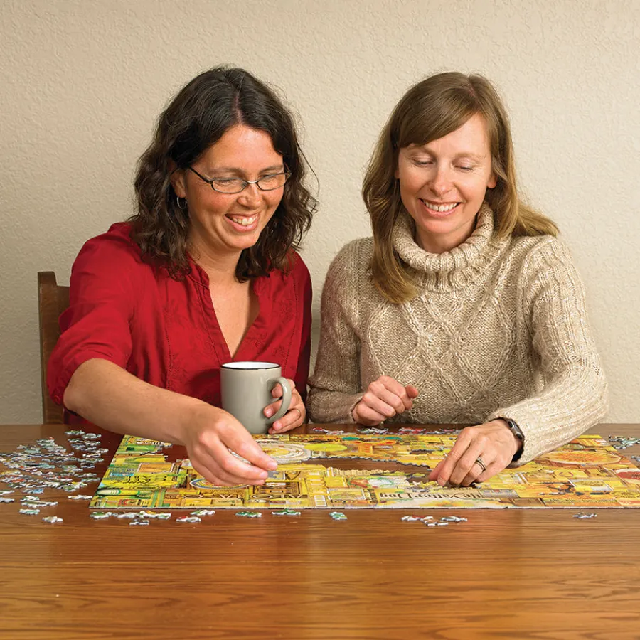 Cobble Hill Yellow | 1000 Piece- 1000 Piece | Collage - Busy